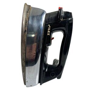 Vintage Silex Electric Steam Iron Model 602 Chrome & Black